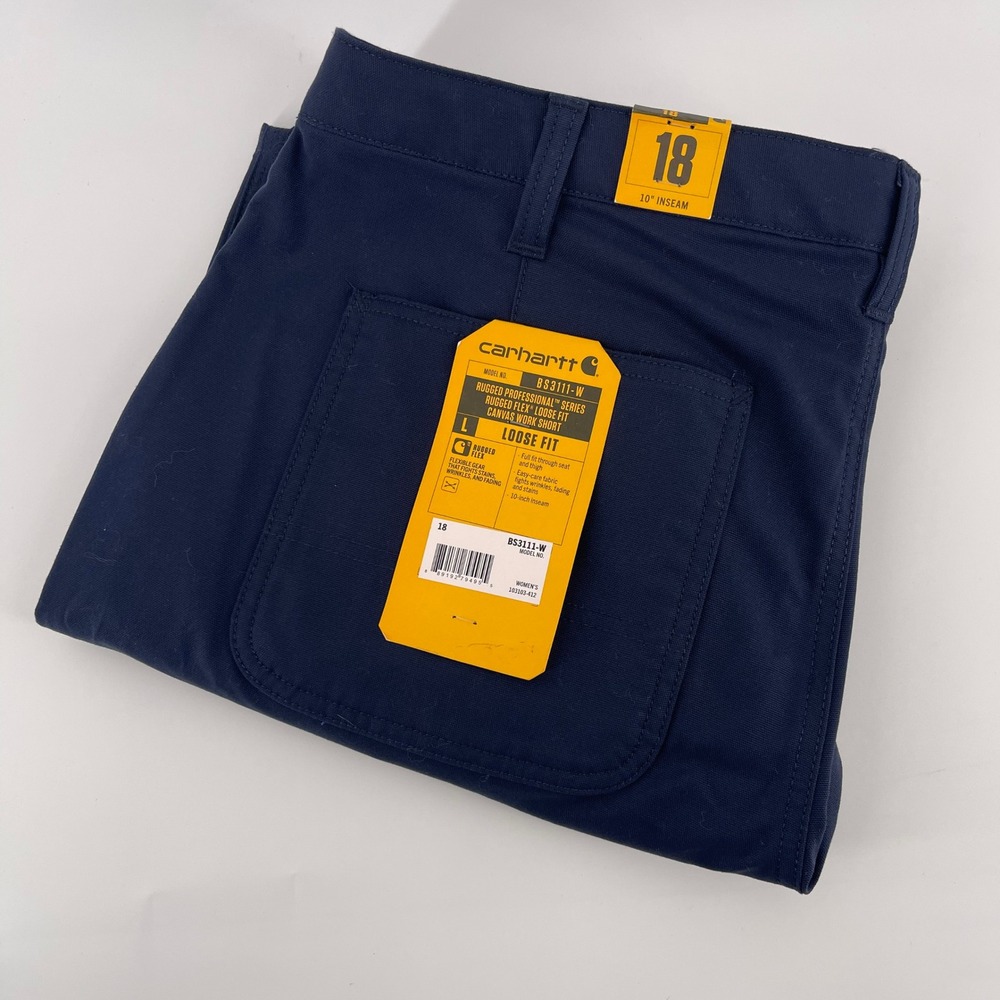 NEW Carhartt Rugged Flex Canvas Work Shorts‎ Loose Fit 10" Inseam Size 18